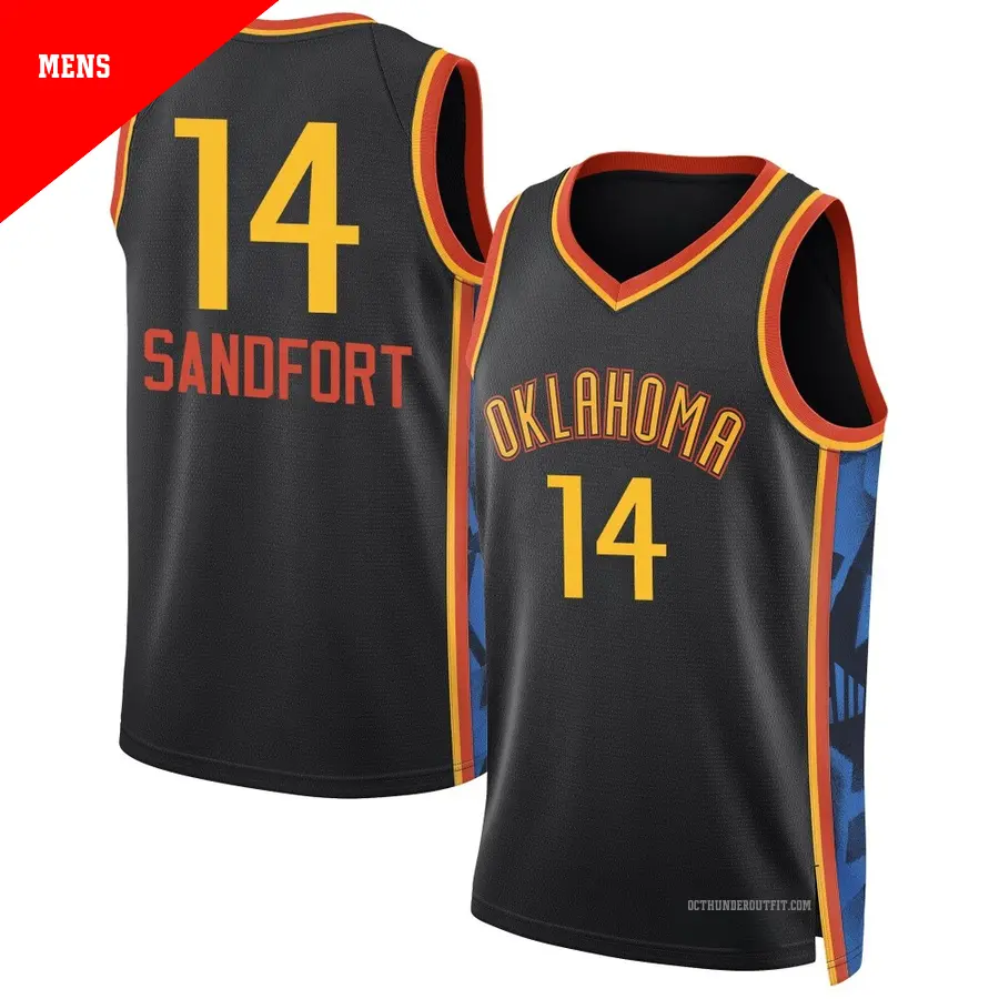 ＃14 Men's Payton Sandfort Oklahoma City Thunder 2024/25 Swingman Black City Edition Jersey