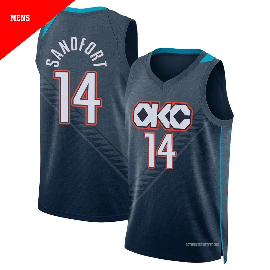 ＃14 Men's Payton Sandfort Oklahoma City Thunder 2025/26 Swingman Navy City Edition Jersey