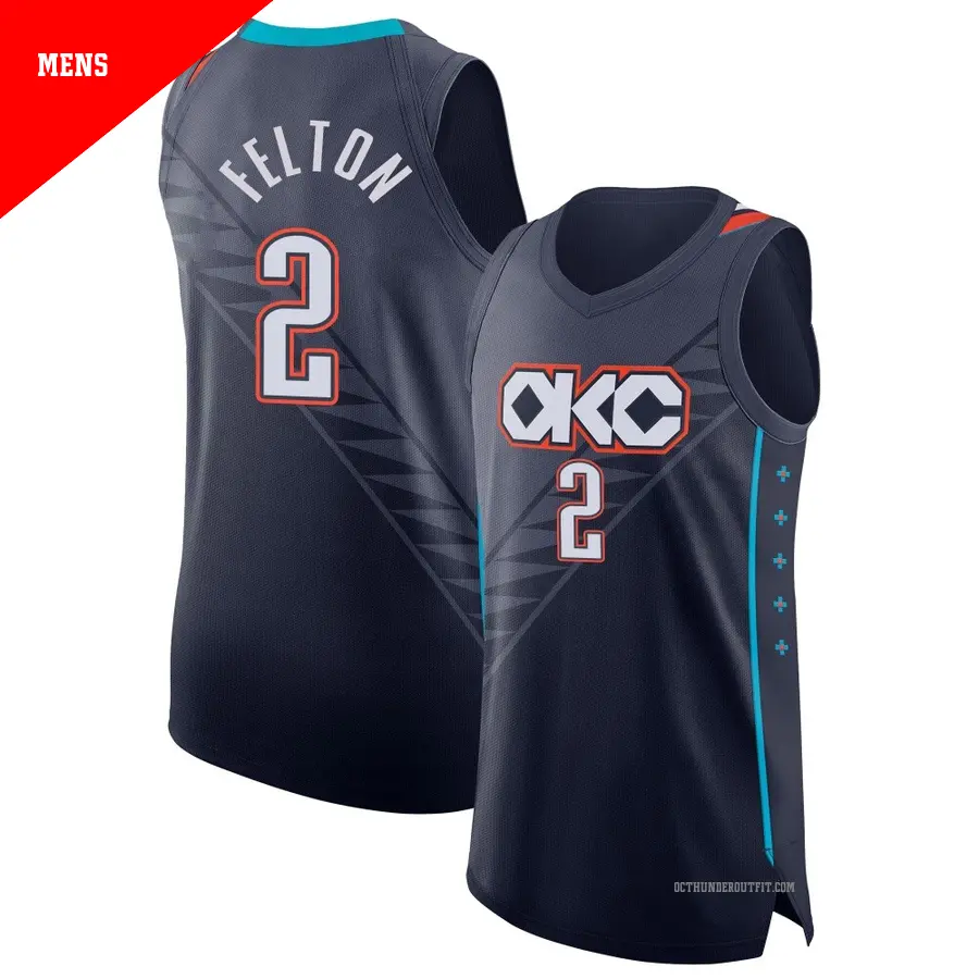 ＃2 Men's Raymond Felton Oklahoma City Thunder 2025/26 Authentic Navy City Edition Jersey