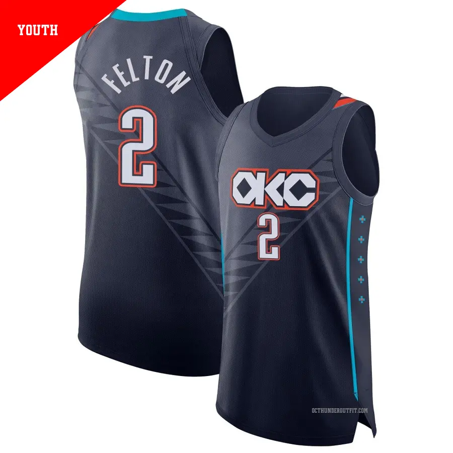 ＃2 Youth Raymond Felton Oklahoma City Thunder 2025/26 Authentic Navy City Edition Jersey