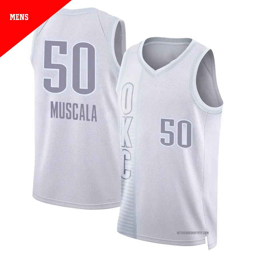 ＃50 Men's Mike Muscala Oklahoma City Thunder 2021/22 Swingman White City Edition Jersey