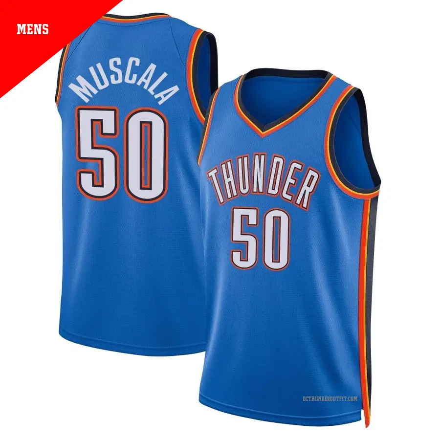 ＃50 Men's Mike Muscala Oklahoma City Thunder 2022/23 Swingman Blue Icon Edition Jersey