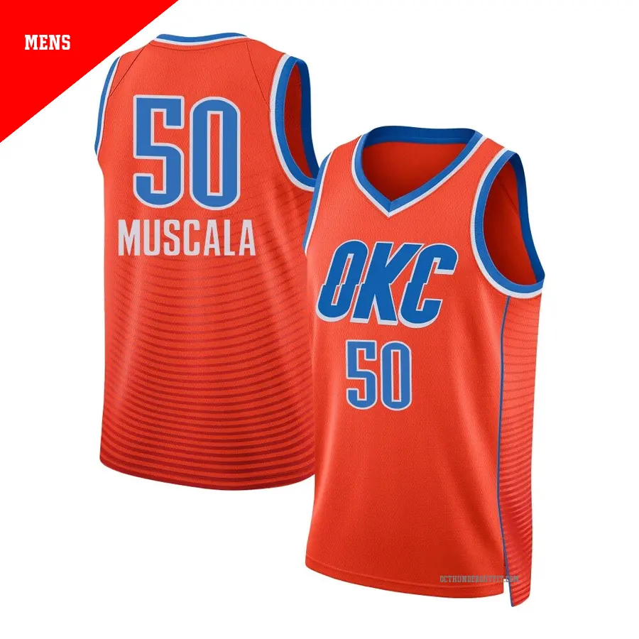＃50 Men's Mike Muscala Oklahoma City Thunder 2024/25 Swingman Orange Statement Edition Jersey
