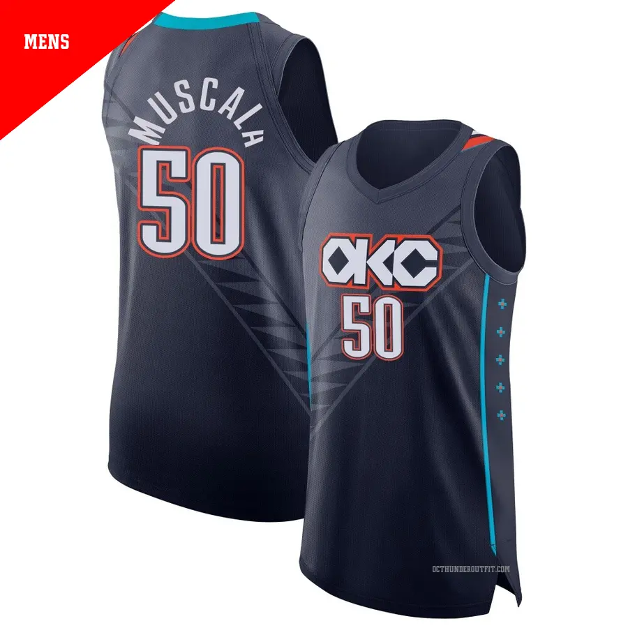 ＃50 Men's Mike Muscala Oklahoma City Thunder 2025/26 Authentic Navy City Edition Jersey