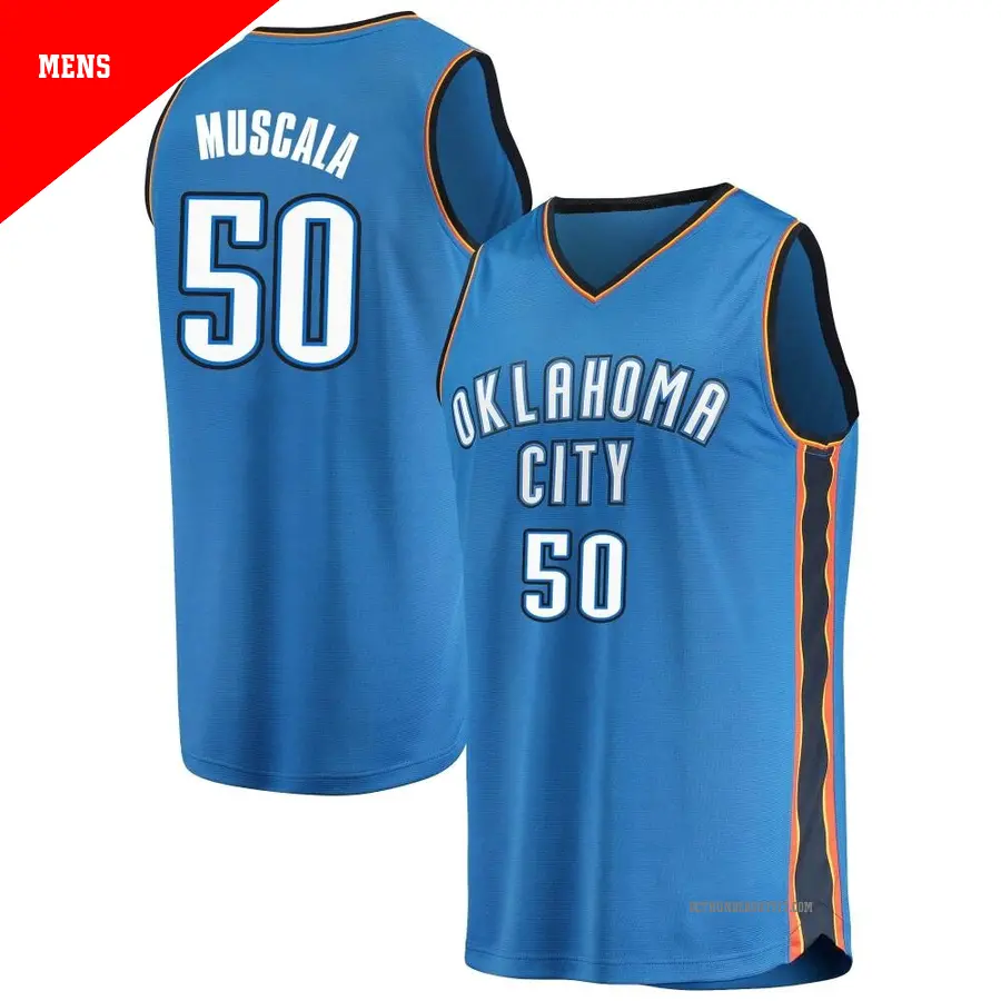 ＃50 Men's Mike Muscala Oklahoma City Thunder Blue Fast Break Replica Jersey Icon Edition