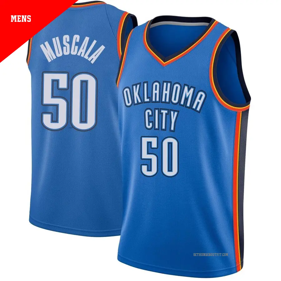 ＃50 Men's Mike Muscala Oklahoma City Thunder Blue Swingman Jersey Icon Edition