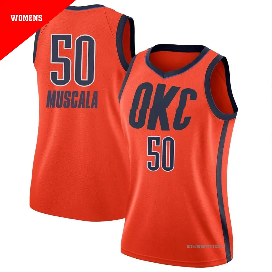 ＃50 Women's Mike Muscala Oklahoma City Thunder 2018/19 Swingman Orange JerseyEarned Edition
