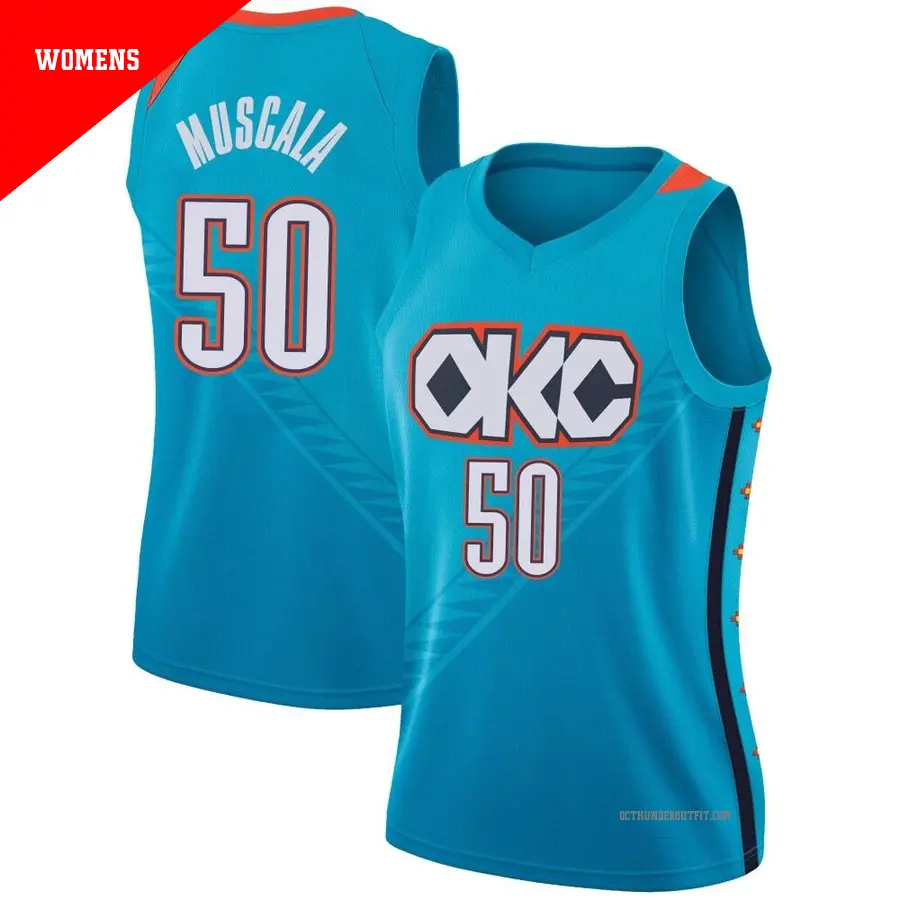 ＃50 Women's Mike Muscala Oklahoma City Thunder 2018/19 Swingman Turquoise JerseyCity Edition