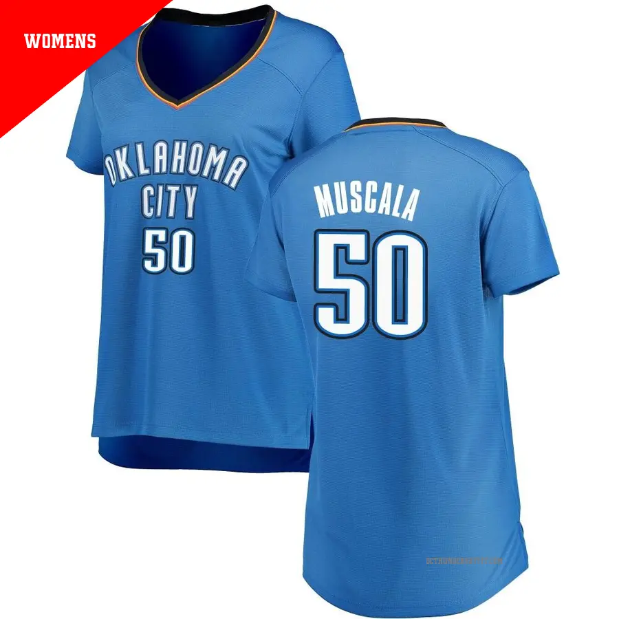 ＃50 Women's Mike Muscala Oklahoma City Thunder Blue Fast Break Replica Jersey Icon Edition
