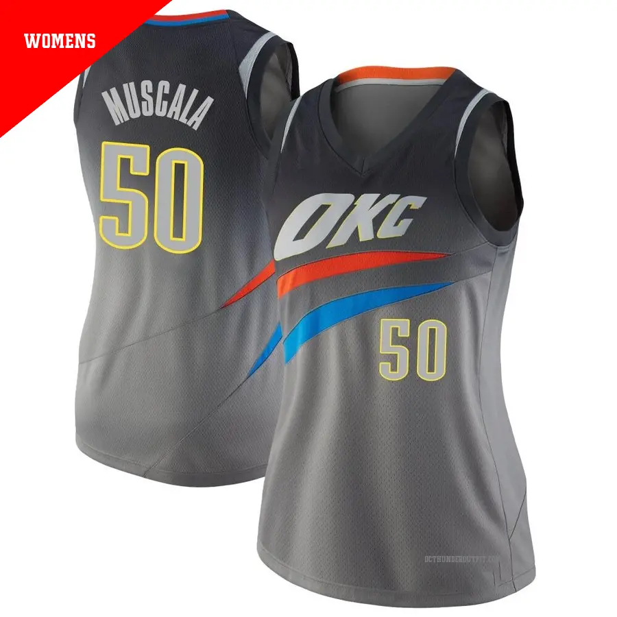 ＃50 Women's Mike Muscala Oklahoma City Thunder Gray Swingman JerseyCity Edition