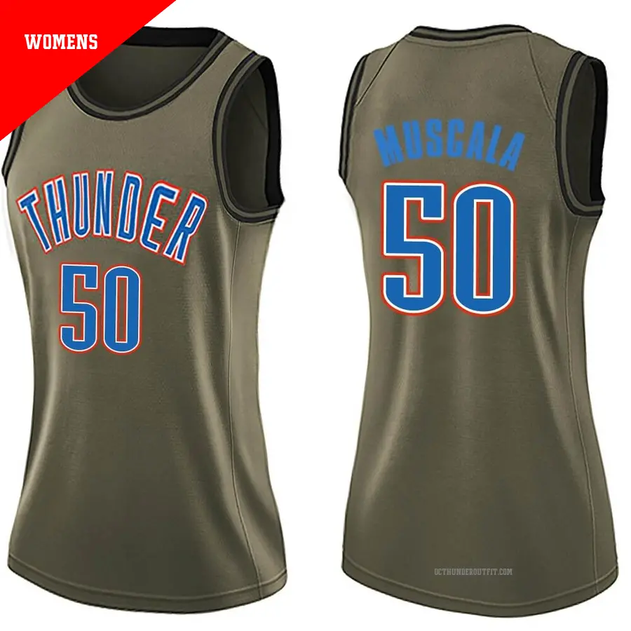 ＃50 Women's Mike Muscala Oklahoma City Thunder Green Swingman Salute to Service Jersey