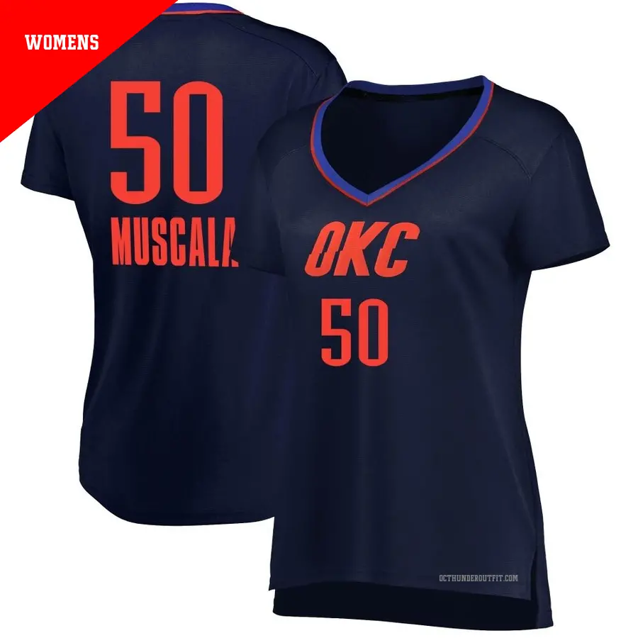 ＃50 Women's Mike Muscala Oklahoma City Thunder Navy Fast Break Jersey Statement Edition