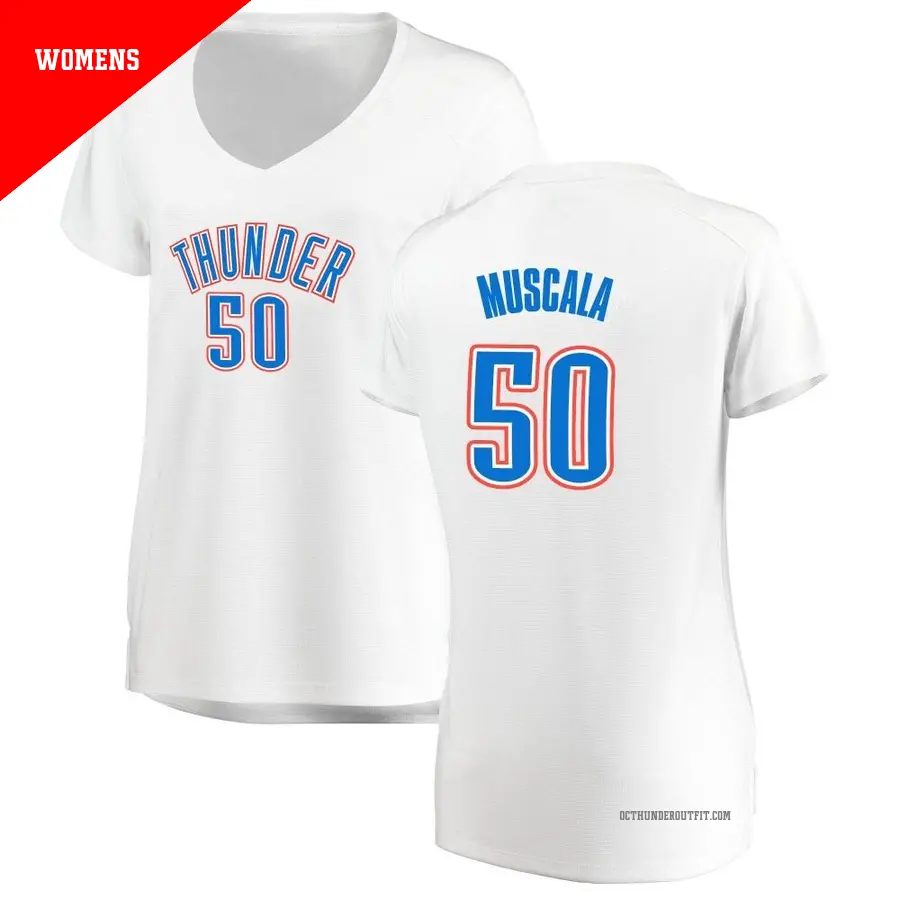 ＃50 Women's Mike Muscala Oklahoma City Thunder White Fast Break Replica JerseyAssociation Edition
