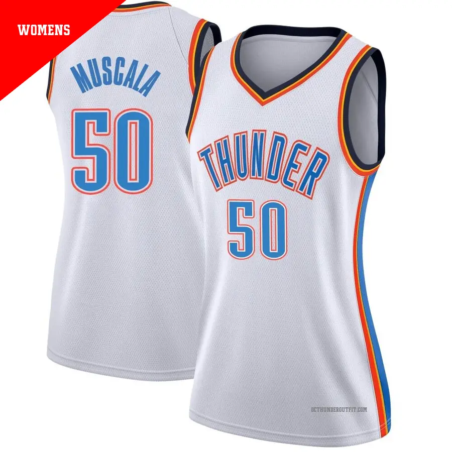 ＃50 Women's Mike Muscala Oklahoma City Thunder White Swingman JerseyAssociation Edition