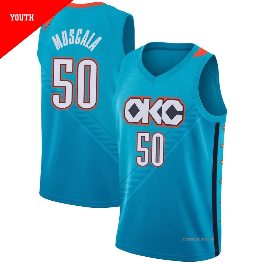 ＃50 Youth Mike Muscala Oklahoma City Thunder 2018/19 Swingman Turquoise JerseyCity Edition