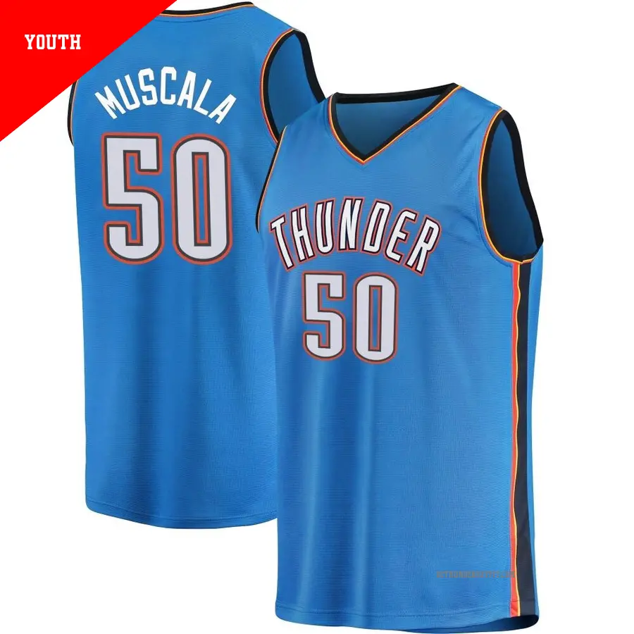＃50 Youth Mike Muscala Oklahoma City Thunder 2019/20 Fast Break Blue Jersey Icon Edition