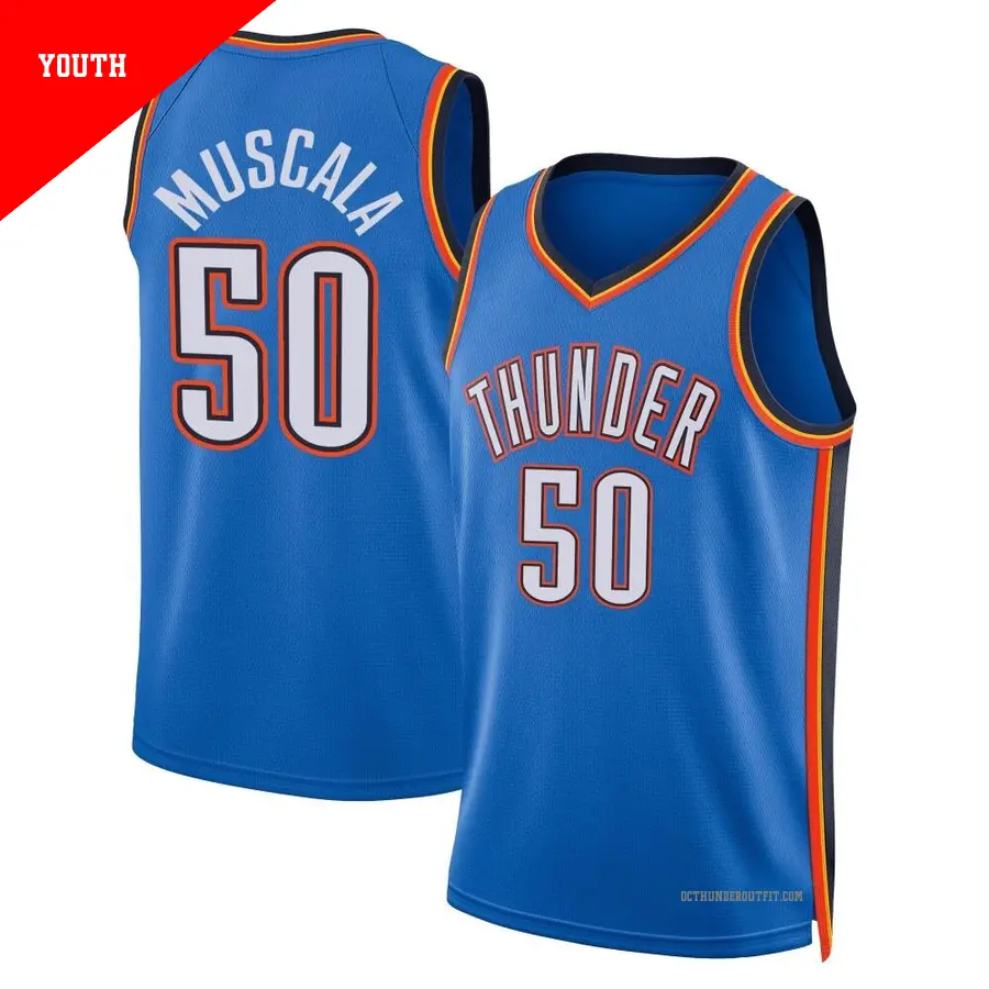 ＃50 Youth Mike Muscala Oklahoma City Thunder 2022/23 Swingman Blue Icon Edition Jersey