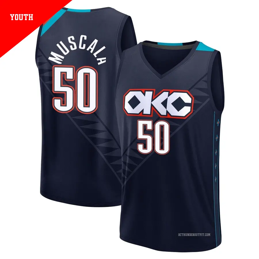 ＃50 Youth Mike Muscala Oklahoma City Thunder 2025/26 Fast Break Navy City Edition Jersey