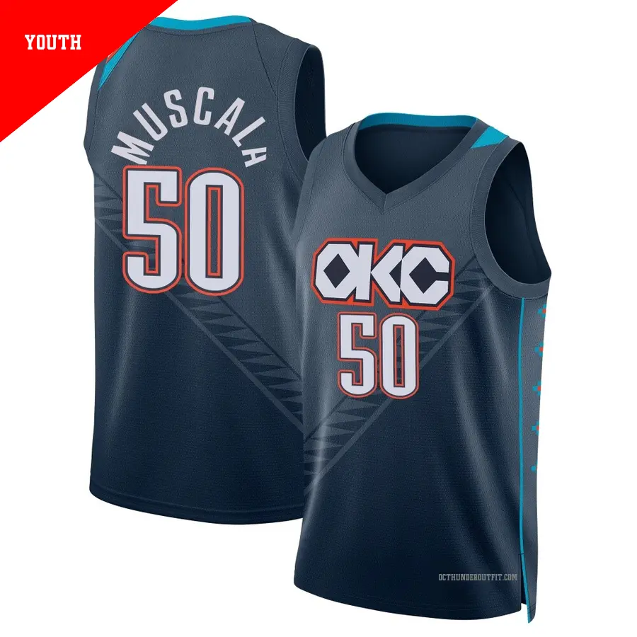 ＃50 Youth Mike Muscala Oklahoma City Thunder 2025/26 Swingman Navy City Edition Jersey