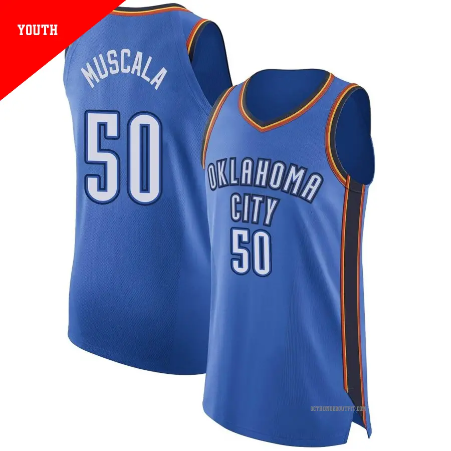 ＃50 Youth Mike Muscala Oklahoma City Thunder Blue Authentic Jersey Icon Edition