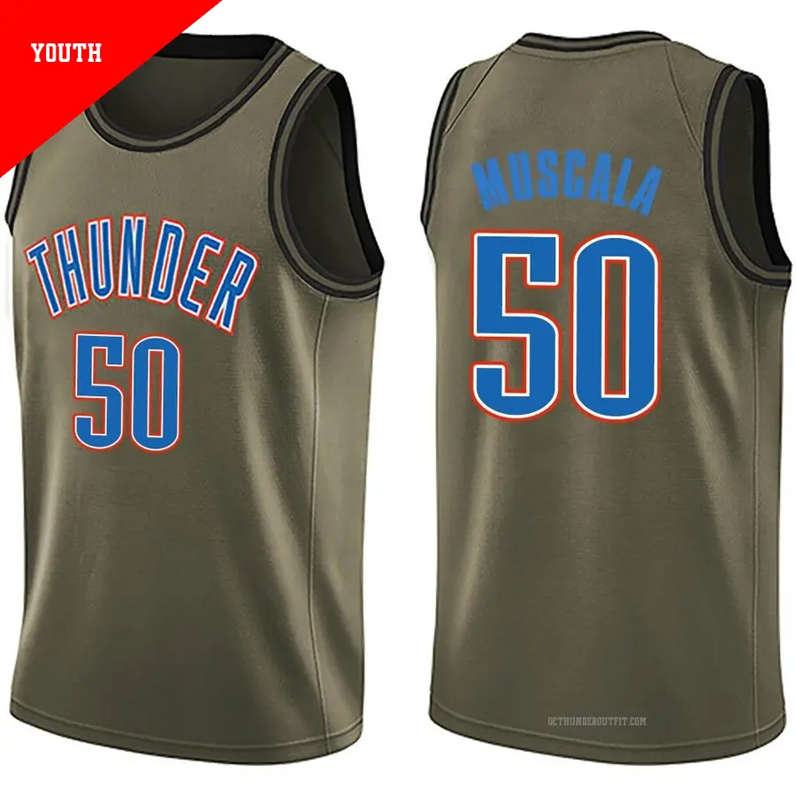 ＃50 Youth Mike Muscala Oklahoma City Thunder Green Swingman Salute to Service Jersey