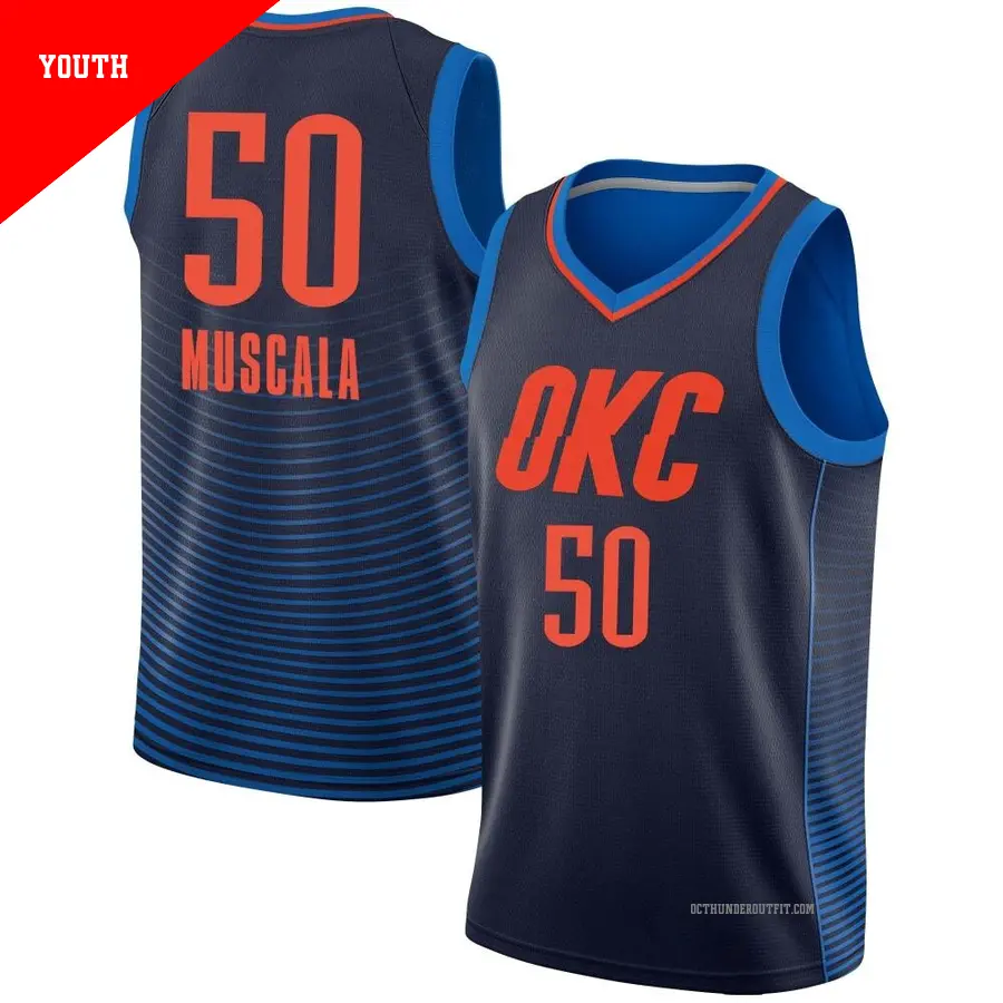 ＃50 Youth Mike Muscala Oklahoma City Thunder Navy Swingman Jersey Statement Edition