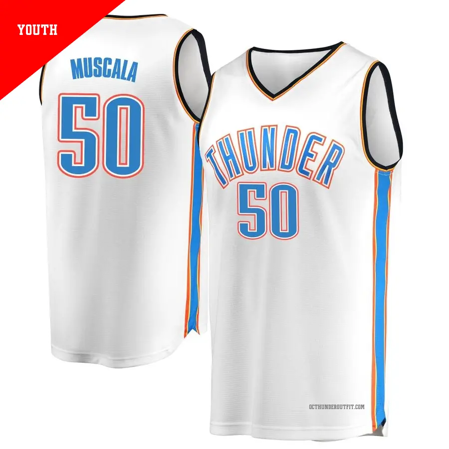 ＃50 Youth Mike Muscala Oklahoma City Thunder White Fast Break Replica JerseyAssociation Edition