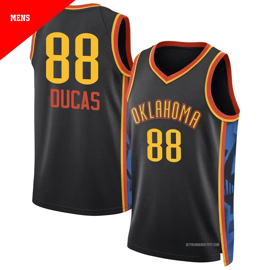 ＃88 Men's Alex Ducas Oklahoma City Thunder 2024/25 Swingman Black City Edition Jersey