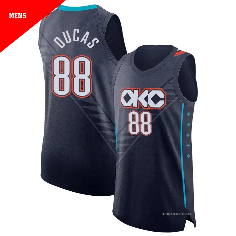 ＃88 Men's Alex Ducas Oklahoma City Thunder 2025/26 Authentic Navy City Edition Jersey